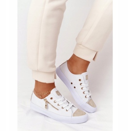 Women's Sneakers With A Zipper White-Gold Festival golden 1