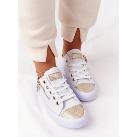 Women's Sneakers With A Zipper White-Gold Festival golden 3