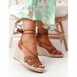 Tied Sandals On Wedge Big Star AA274591 Brown 2