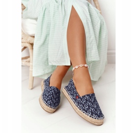 Espadrilles On A Braided Platform Big Star AA274628 Navy Blue beige 2