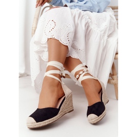PG1 Black Nelly Tied Wedge Sandals With Braids beige 2