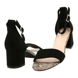 Sandals on a low post Sergio Leone SK839 beige brown black 4