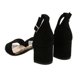 Sandals on a low post Sergio Leone SK839 beige brown black 5