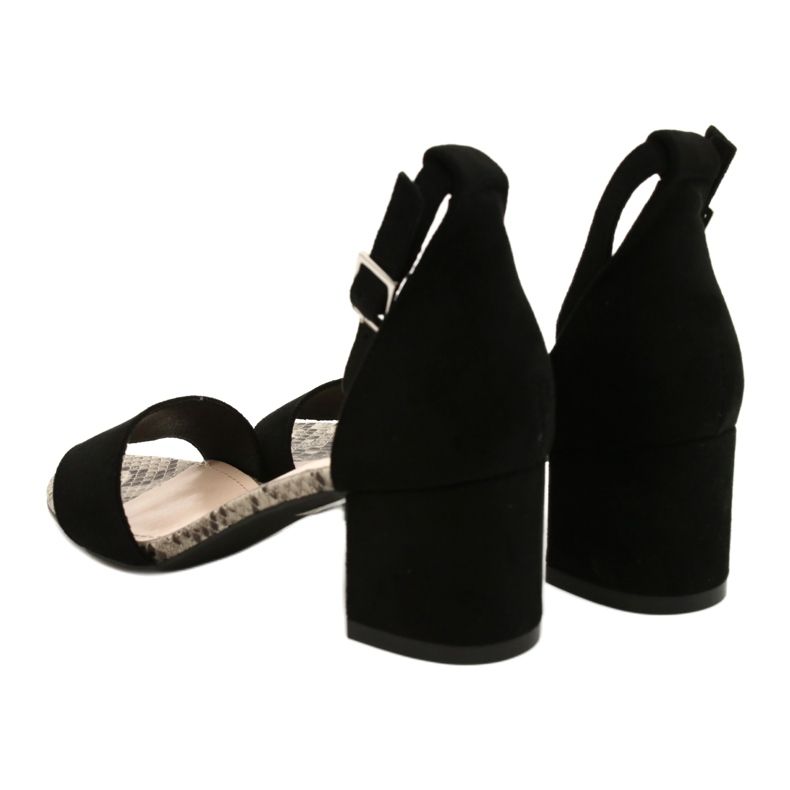 Sandals on a low post Sergio Leone SK839 beige brown black 5