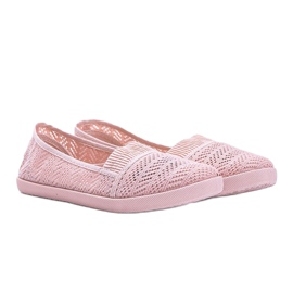 Maria's pink openwork sneakers 1