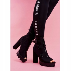 PS1 Women's Ankle Boots Open Toe Black Gladios 2