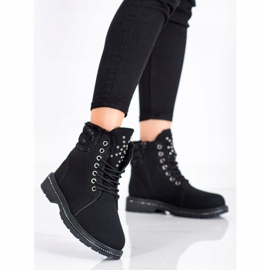 SHELOVET Black Trappers With Cubic Zirconia 2