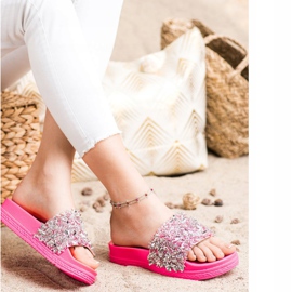Seastar Fashion Crystal Slippers pink 1