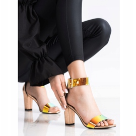 Goodin Sandals On A Bar With Holo Effect golden 2