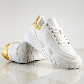 Small Swan White Eco Leather Sneakers 1