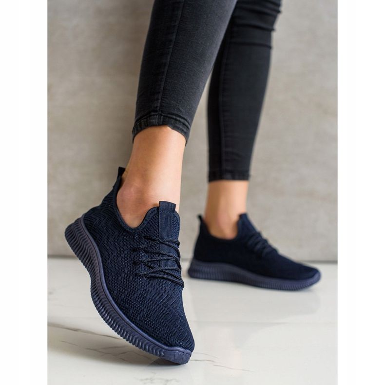 SHELOVET Openwork Sport Shoes navy blue blue 2
