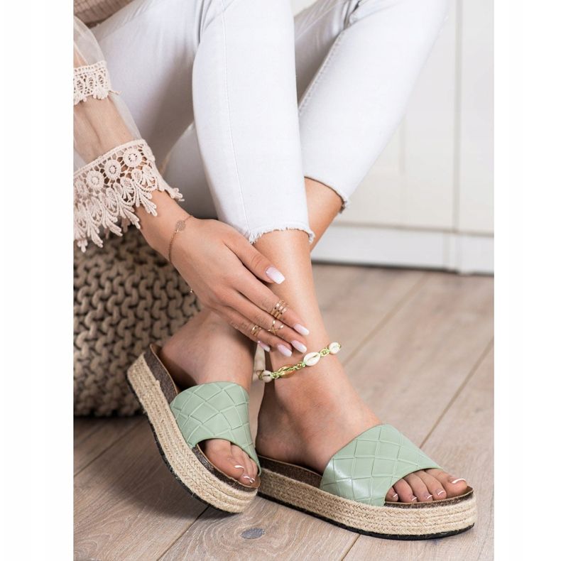 SHELOVET Slippers On The Platform green 1