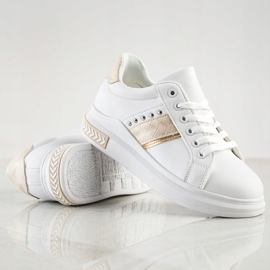 SHELOVET Casual Sneakers white golden 1