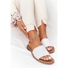 Leather Slippers With Quilting Nicole 2650 White 1 Leather Slippers With Quilting Nicole 2650 White 1