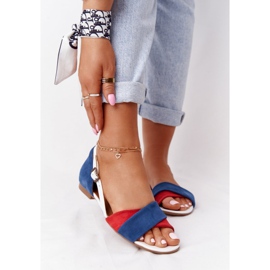 Leather Sandals Maciejka 04614-17 Navy Blue-Red 2