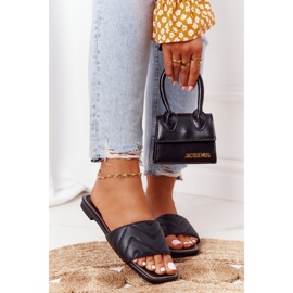 Leather slippers with quilting S.Barski 331-42 Black 1