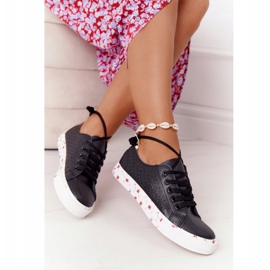 EVE Openwork Leather Sneakers With Flowers Black Spring 9SP35-1002 2 EVE Openwork Leather Sneakers With Flowers Black Spring 9SP35-1002 2