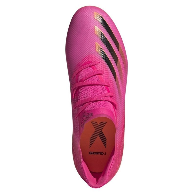 Adidas X Ghosted.1 Fg Jr FW6956 football boots pink, orange pink 2