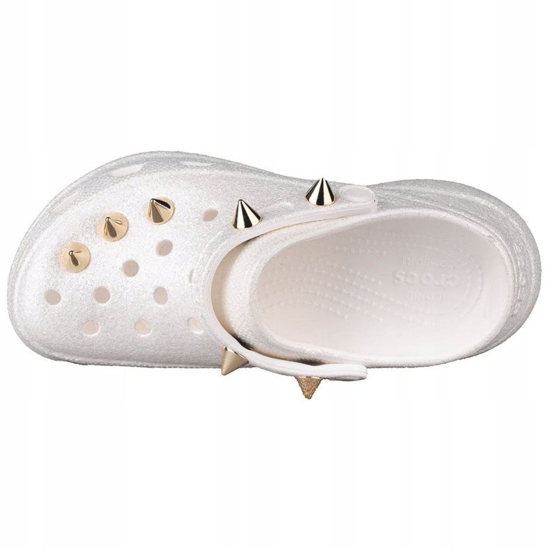 Crocs Classic Bae Glitter Stud Clog W 206783-100 white golden 2