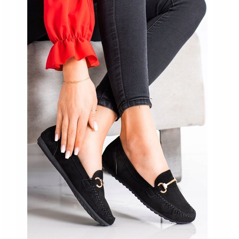 SHELOVET Suede loafers black 1