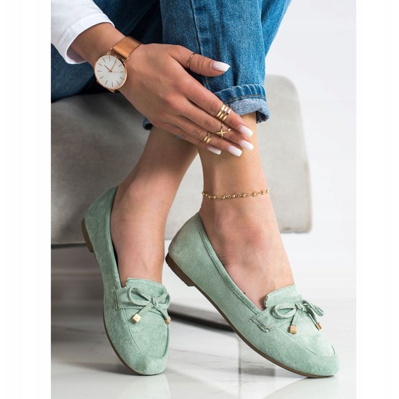 Anesia Paris Loafers With A Bow green 2