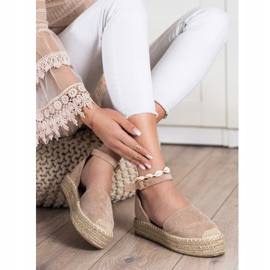 SHELOVET Espadrilles with buckle beige 1