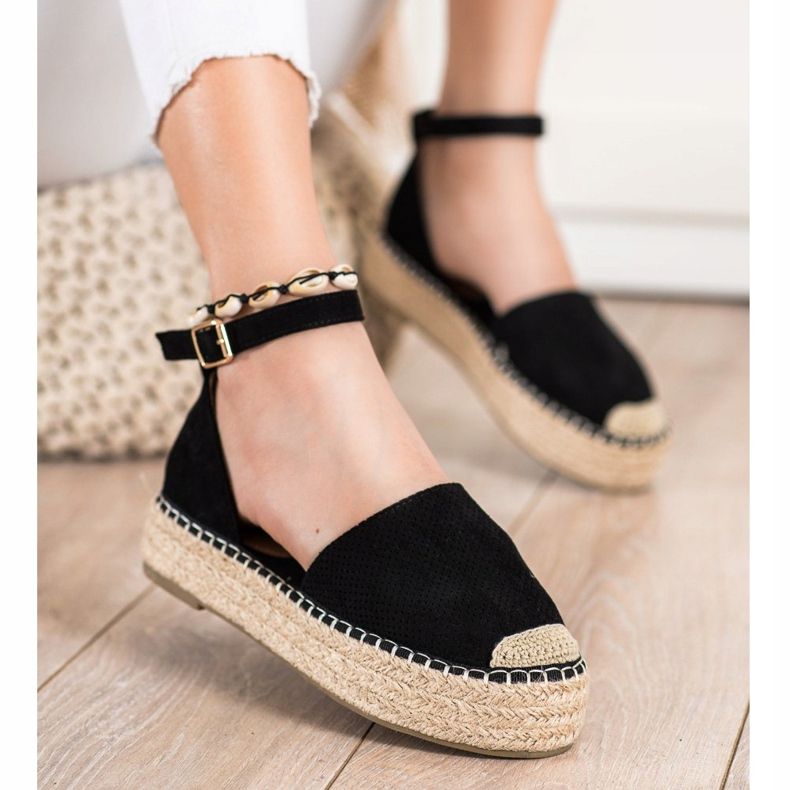 SHELOVET Espadrilles With Buckle black 2