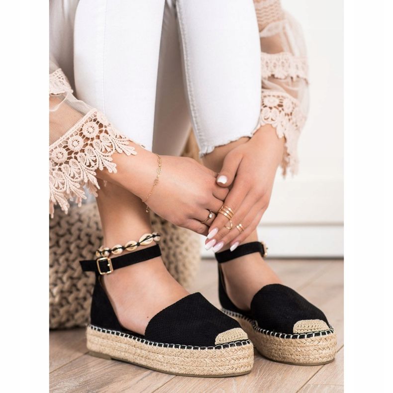 SHELOVET Espadrilles With Buckle black 1