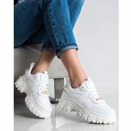 SHELOVET White Sneakers With Pearls 2