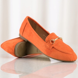 Anesia Paris Elegant suede loafers orange 1