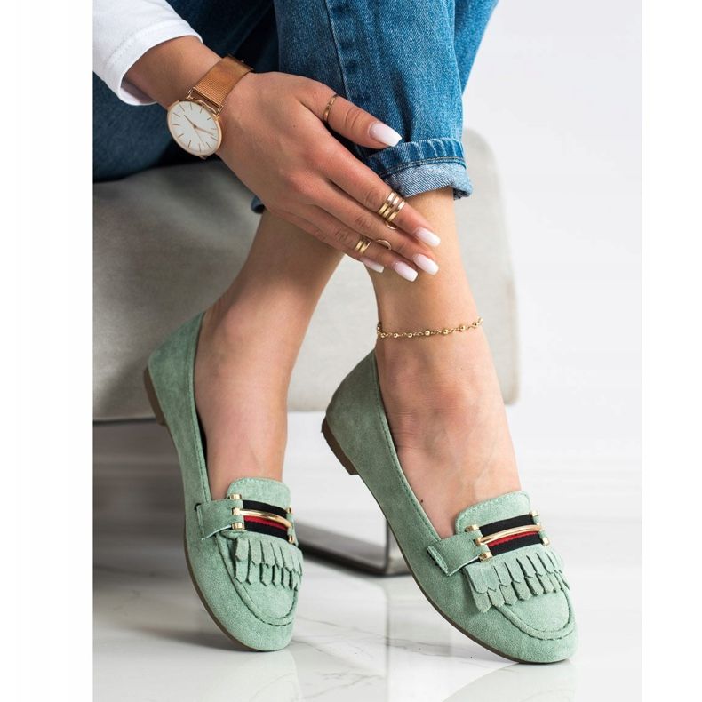 Anesia Paris Stylish loafers green 2