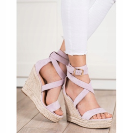 SHELOVET Espadrilles Sandals With Buckle violet 1