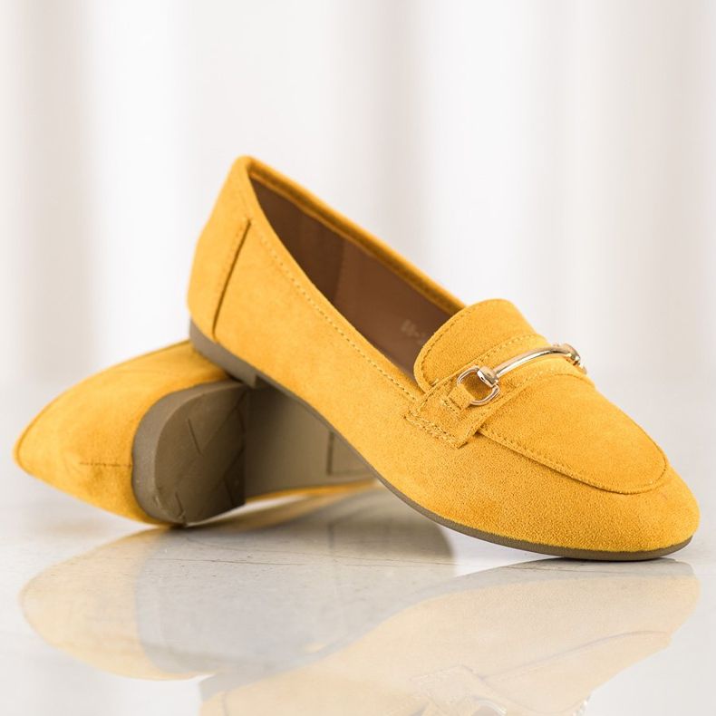 Anesia Paris Elegant suede loafers yellow 1