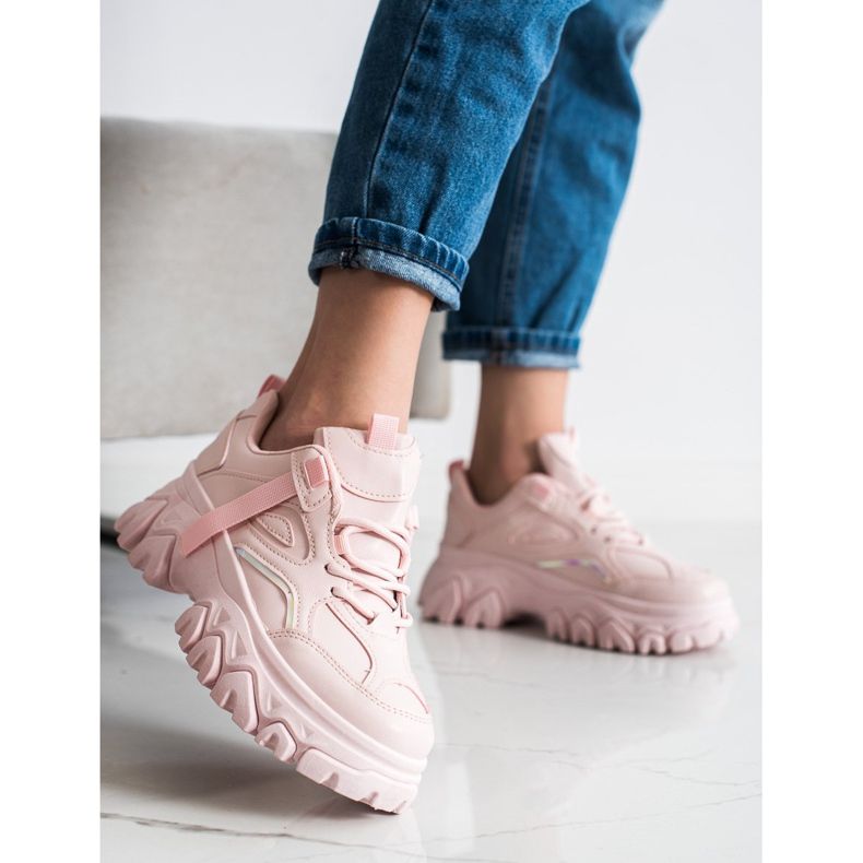 SHELOVET Fashion powder sneakers pink 1