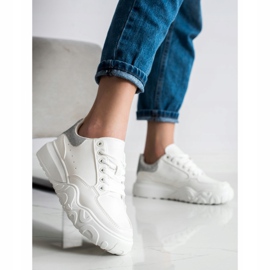 Small Swan White Eco Leather Sneakers 1