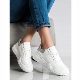 Small Swan White Eco Leather Sneakers 2