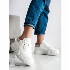 Small Swan White Eco Leather Sneakers 1