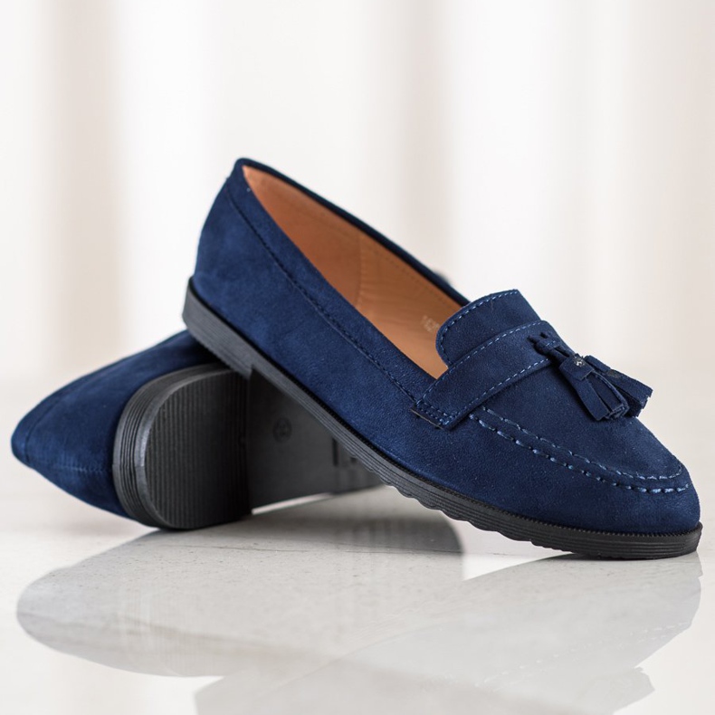 SHELOVET Casual Loafers With Fringes navy blue blue 1 SHELOVET Casual Loafers With Fringes navy blue blue 1