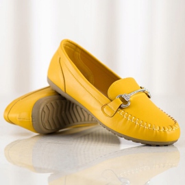 Queentina Elegant Loafers With Cubic Zirconia yellow 1