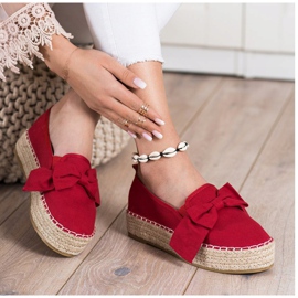 SHELOVET Red Espadrilles With Bow 1