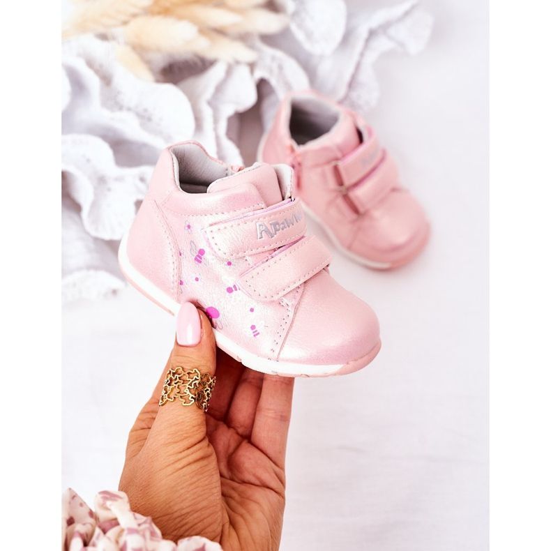 Apawwa Children's Brogues With Velcro Pink Milo 2 Apawwa Children's Brogues With Velcro Pink Milo 2