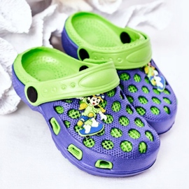 Children's Foam Slippers Crocs Navy Blue-Green Jupiter 1