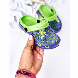 Children's Foam Slippers Crocs Navy Blue-Green Jupiter 2