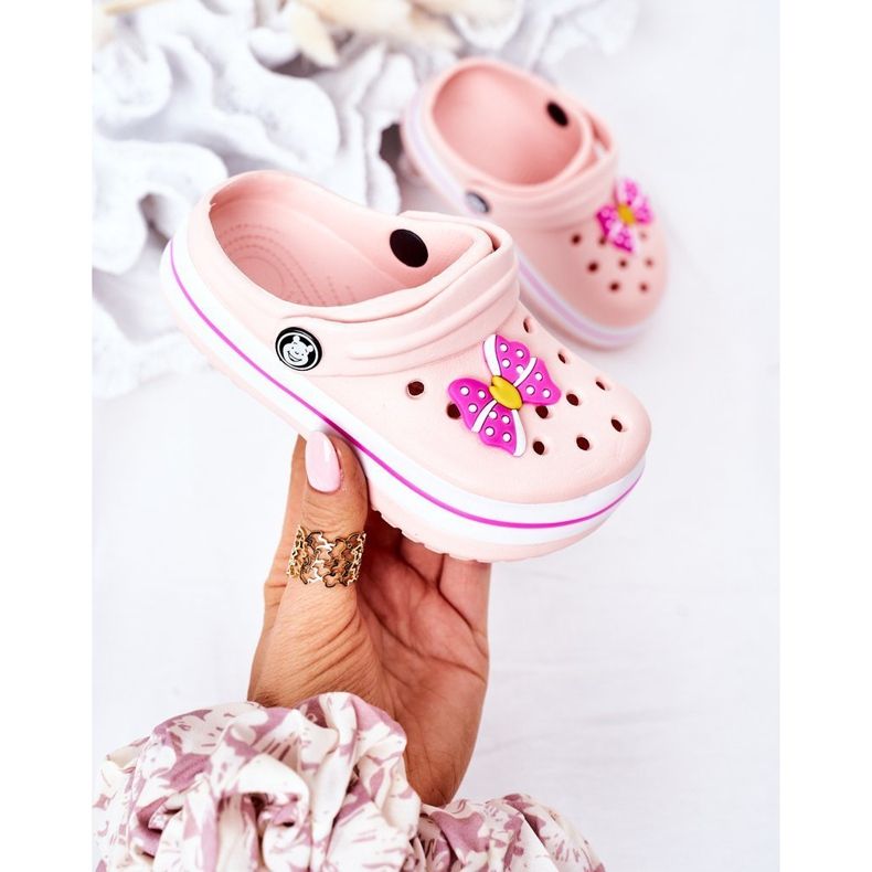 Children's Foam Slippers Crocs Pink Lazy Day 2