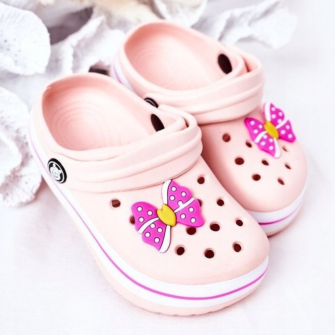 Children's Foam Slippers Crocs Pink Lazy Day 1