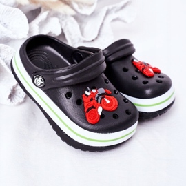 Children's Foam Slippers Kroks Black Lazy Day multicolored 2