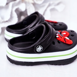 Children's Foam Slippers Kroks Black Lazy Day multicolored 1