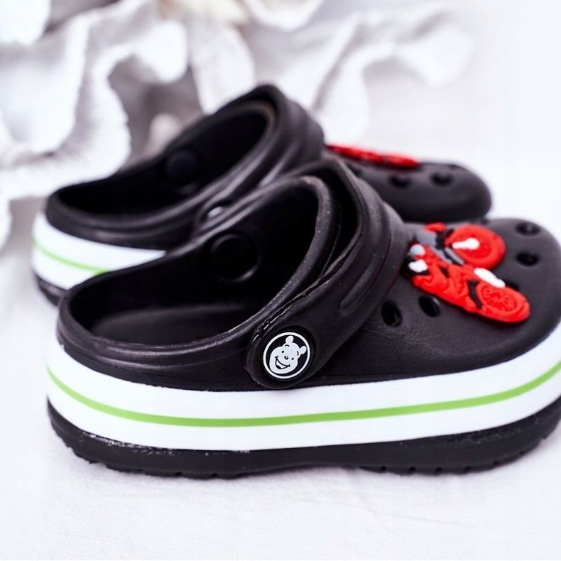 Children's Foam Slippers Kroks Black Lazy Day multicolored 1