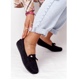 Women's Black Marilyn suede loafers 1