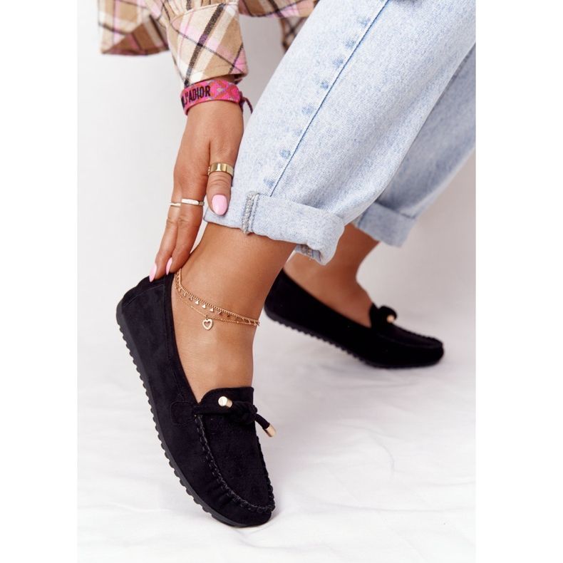 Women's Black Marilyn suede loafers 1